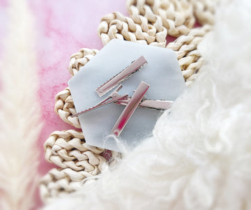 20pcs, Iron Flat Alligator Hair Clip Findings, DIY Hair Accessories Making, Platinum